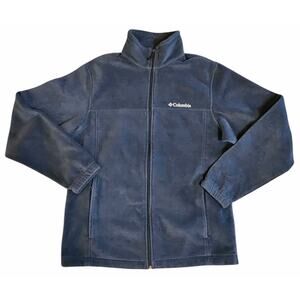Columbia Men’s Medium Blue Full Zip Fleece Jacket Lightweight Outdoor